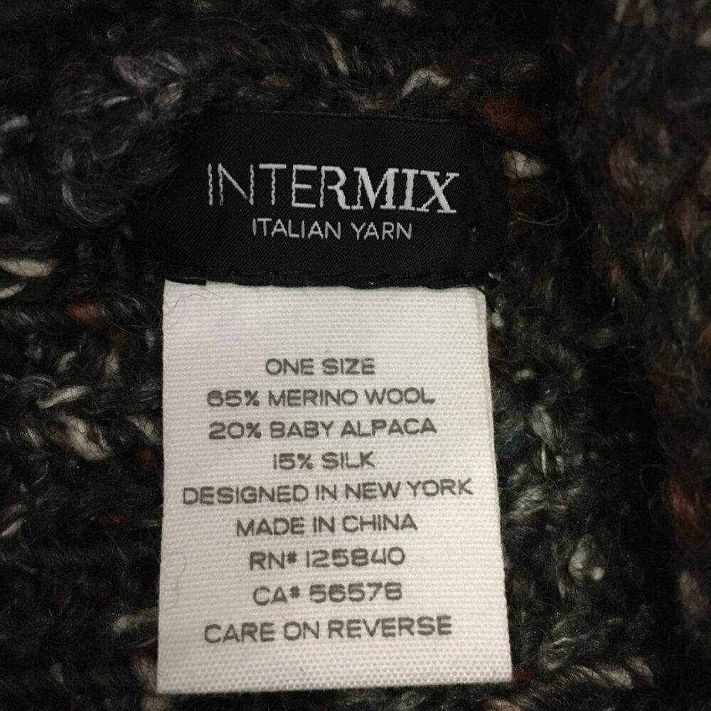 INTERMIX Italian Yan Womens Beanie Brown Multi-Color Wool Silk Blend One Size - Picture 5 of 12